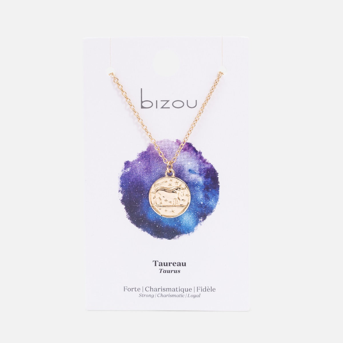 Pendentif doré signe astrologique «taureau»