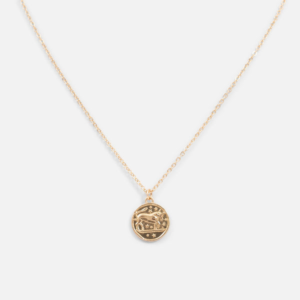 Load image into Gallery viewer, Golden pendant astrological sign &quot;taurus&quot;
