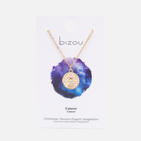Load image into Gallery viewer, Golden pendant astrological sign &quot;cancer&quot;
