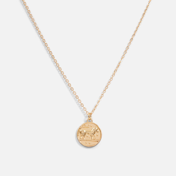 Load image into Gallery viewer, Golden pendant astrological sign &quot;leo&quot;
