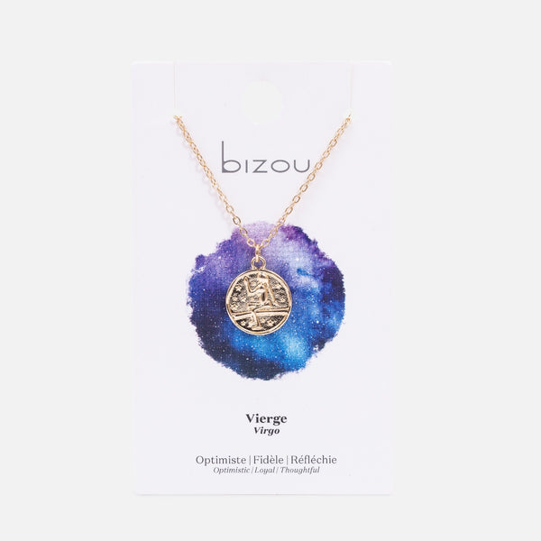Load image into Gallery viewer, Golden pendant astrological sign &quot;virgo&quot;
