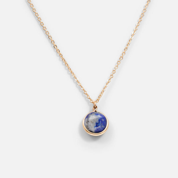 Load image into Gallery viewer, Golden pendant with &quot; lapis-lazuli stone &quot;
