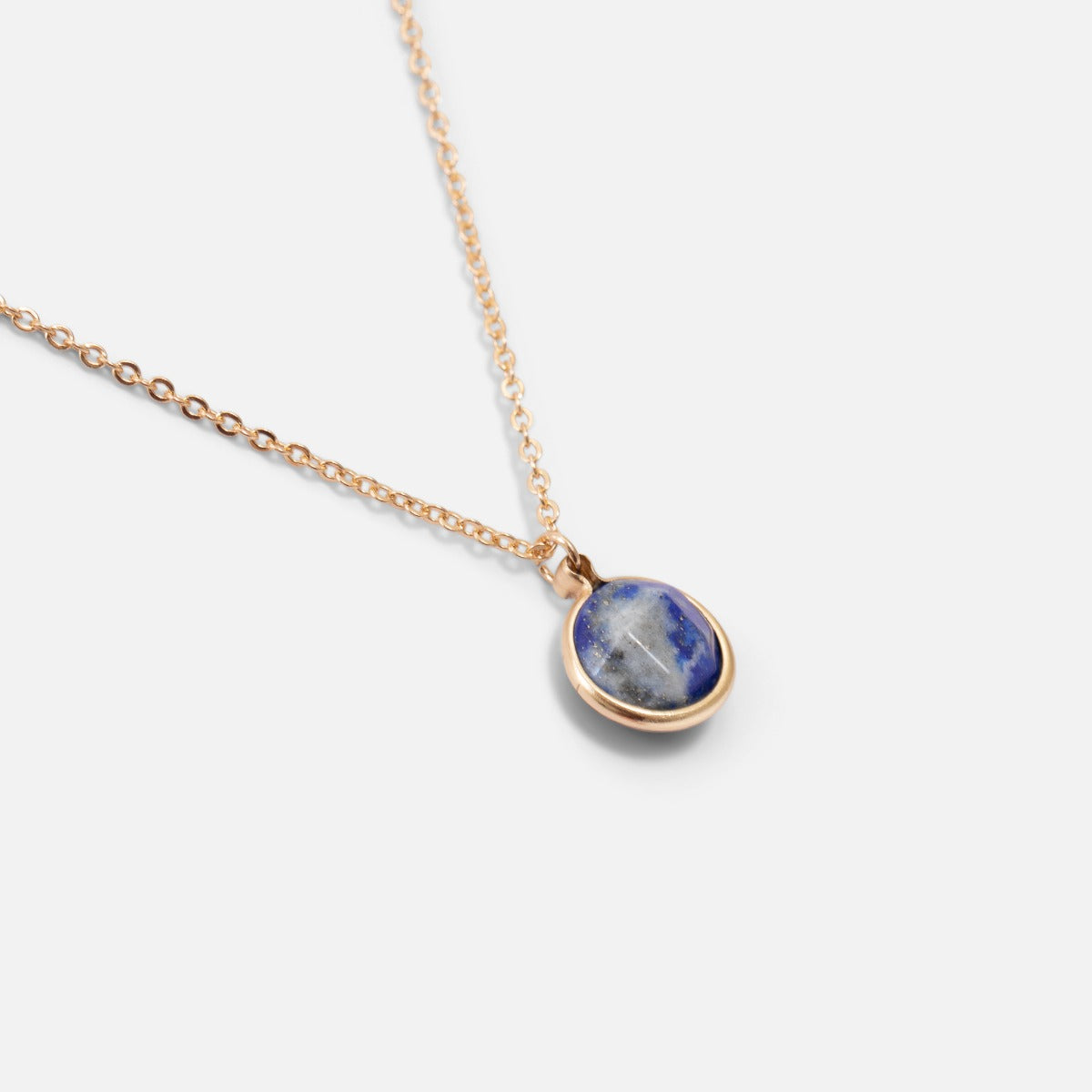 Pendentif doré pierre « lapis-lazuli »