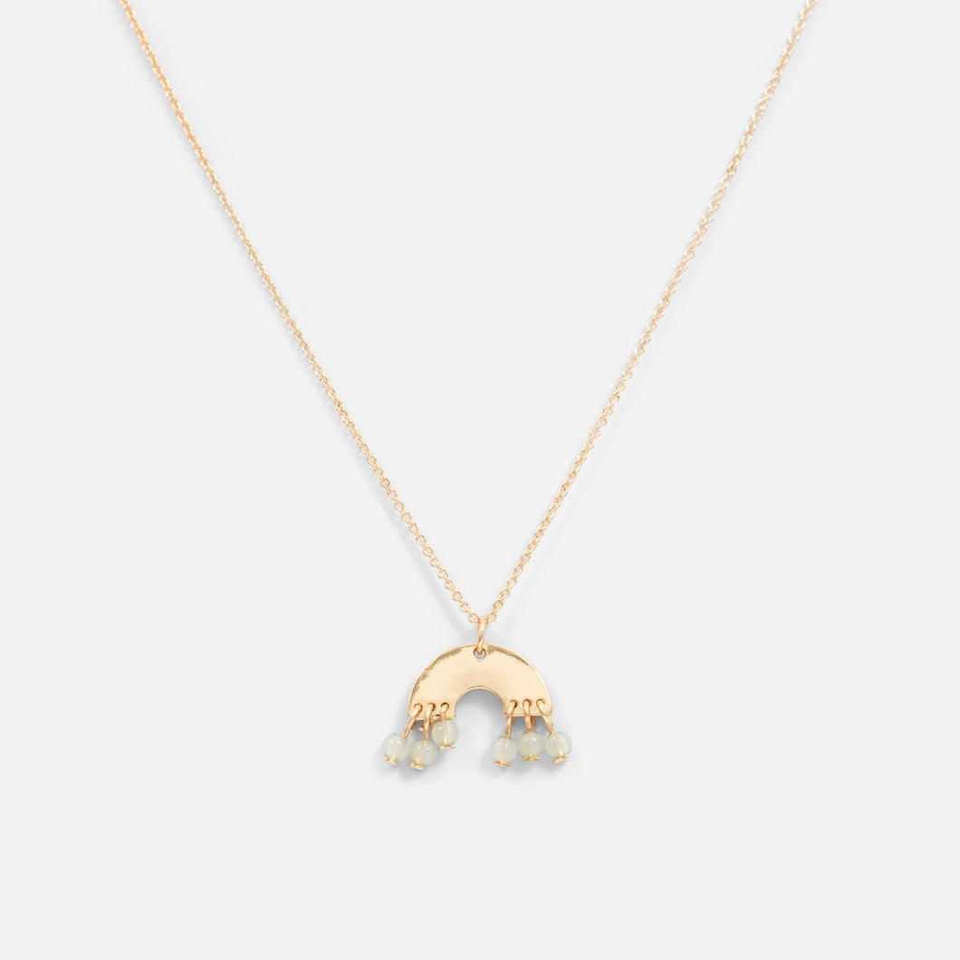 Golden pendant with rainbow