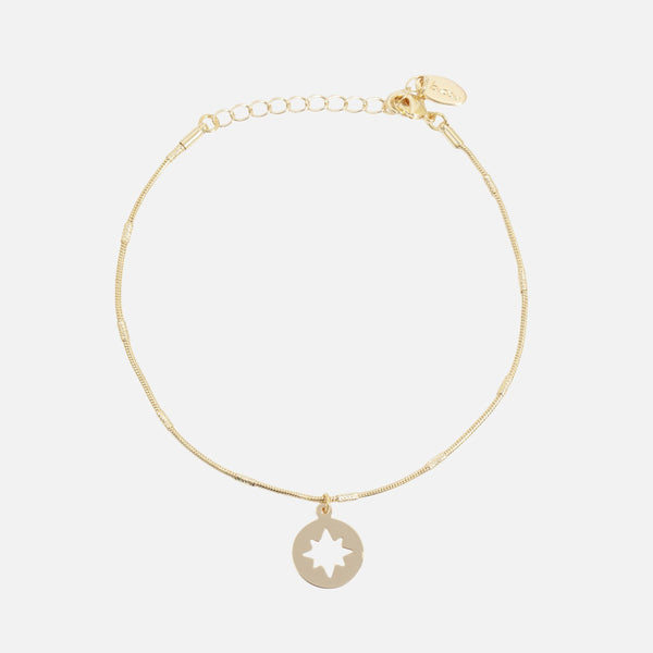 Load image into Gallery viewer, Golden ankle chain with star medallion
