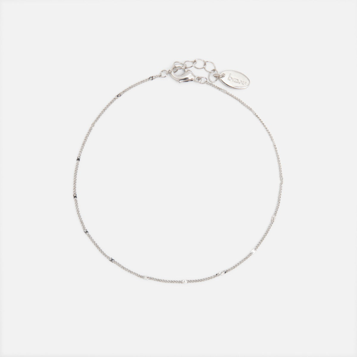 Set of three silvered delicate mesh ankle chains