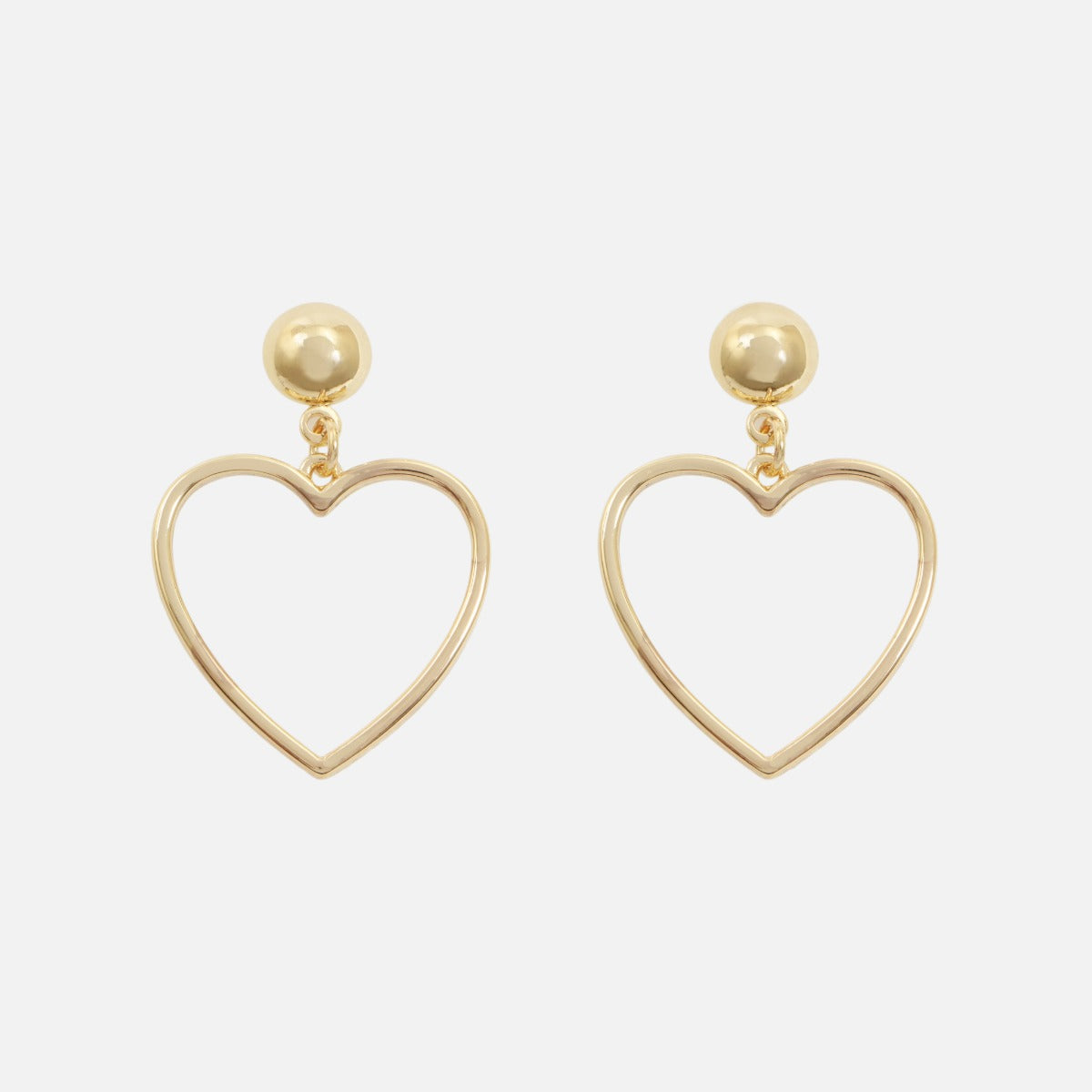 Boucles d’oreilles dorées pendentif cœur