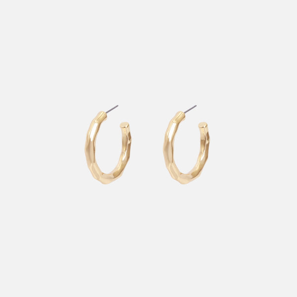 Load image into Gallery viewer, Golden hammered hoops
