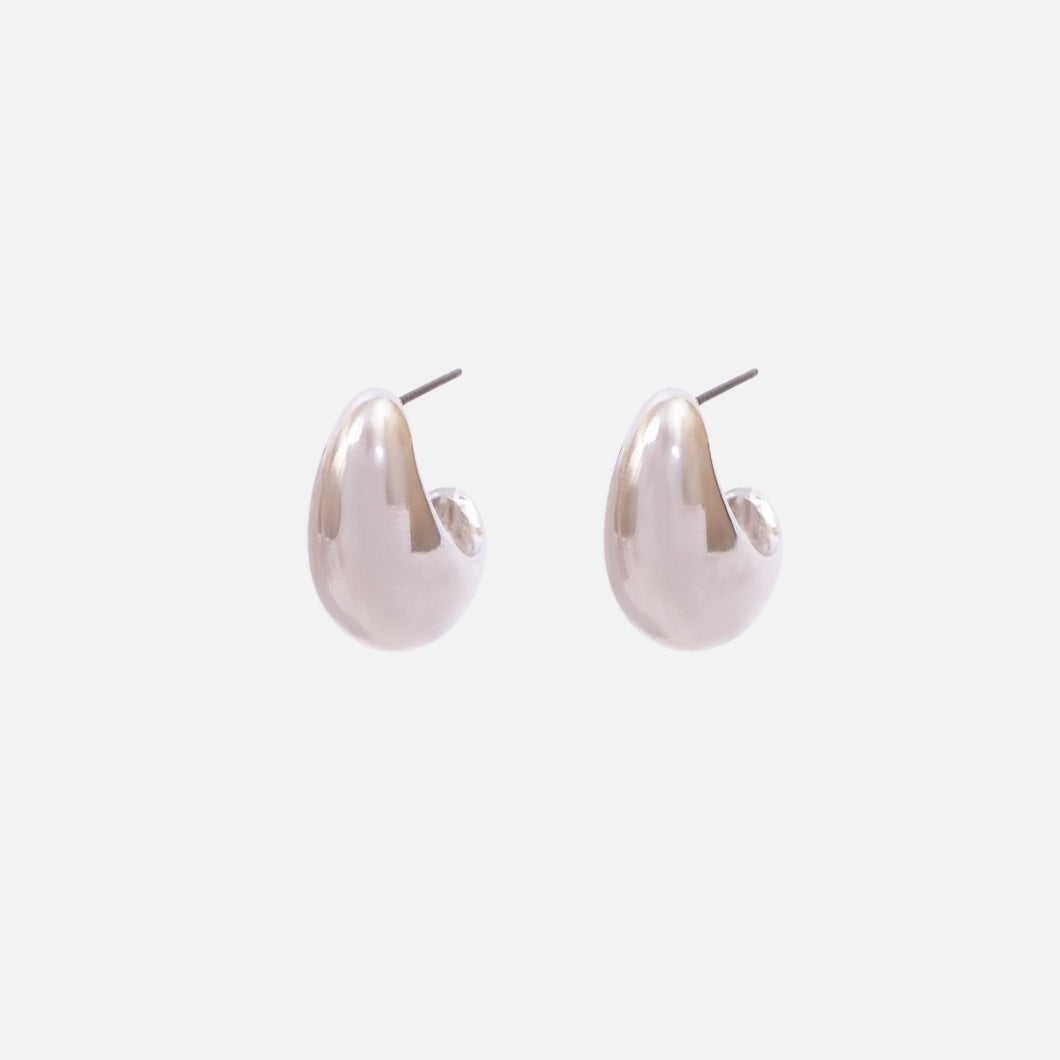Thick white hoop earrings