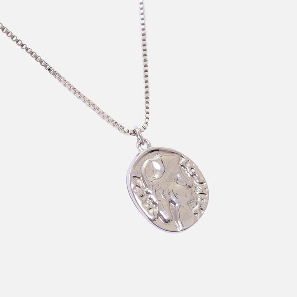 Load image into Gallery viewer, Silver pendant with old coin charm
