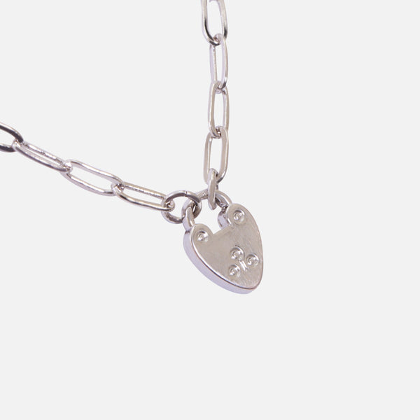 Charger l&#39;image dans la galerie, Pendentif argenté avec breloque cœur
