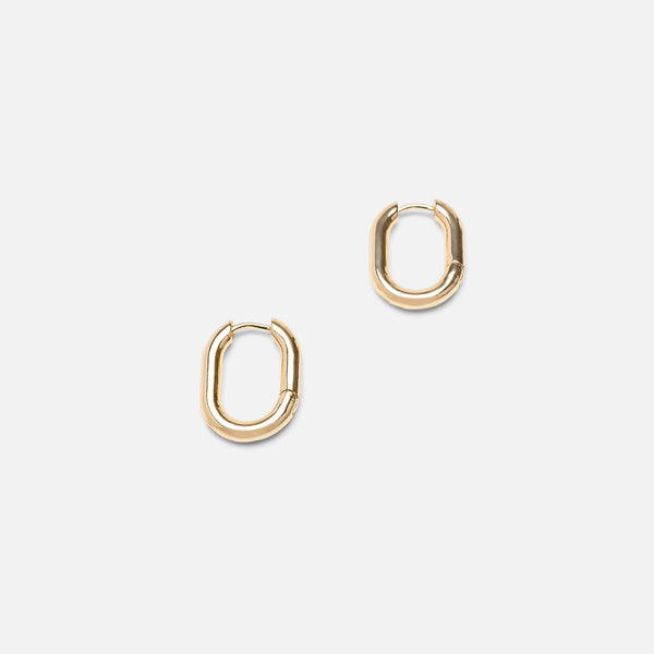 Charger l&#39;image dans la galerie, Boucles d’oreilles dorées anneaux carrés ovales
