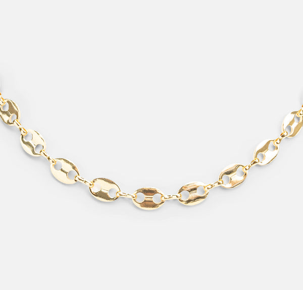 Load image into Gallery viewer, Golden necklace with anchor mesh
