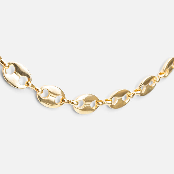 Load image into Gallery viewer, Golden necklace with anchor mesh
