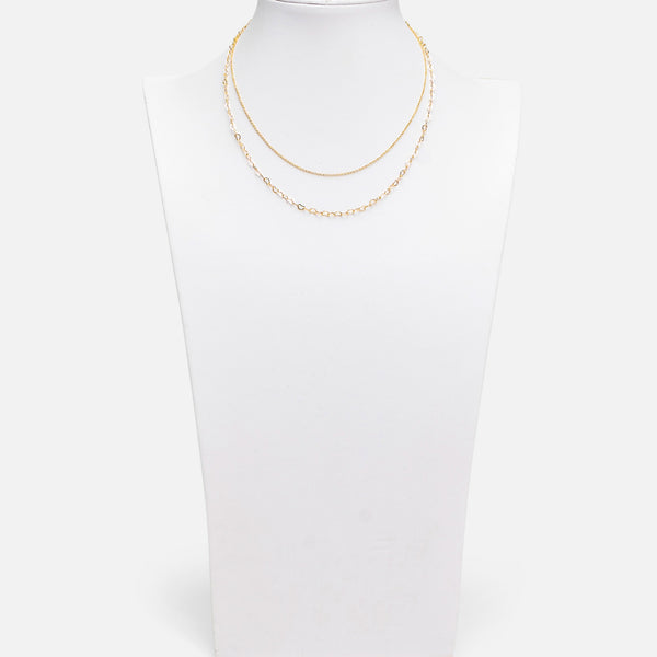 Load image into Gallery viewer, Double delicate chains necklace with little hearts
