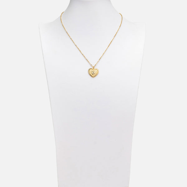 Load image into Gallery viewer, Golden necklace with heart shaped pendant
