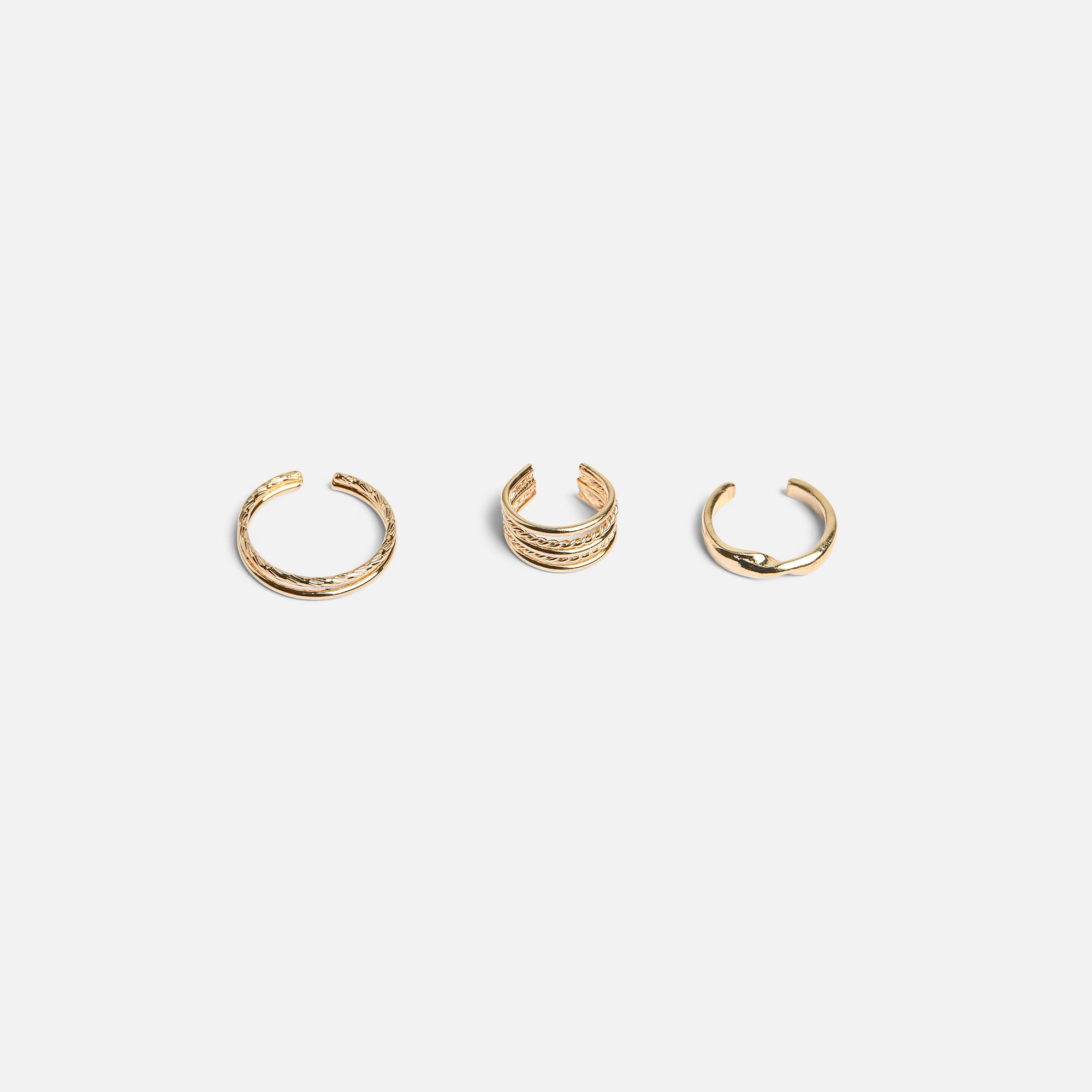 Set of 6 golden and silvered ear cuffs 