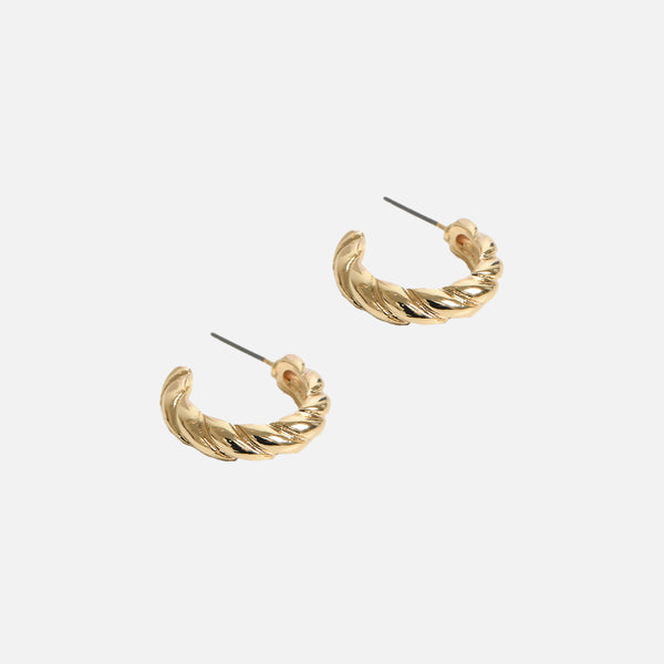 Load image into Gallery viewer, Silver and golden 2 cm twisted hoops duo

