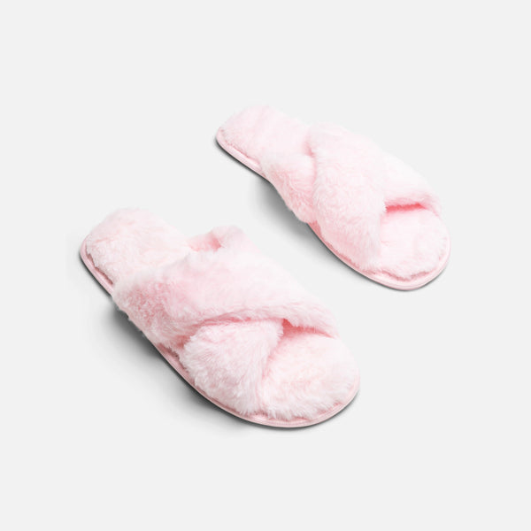 Load image into Gallery viewer, Fur pink slippers
