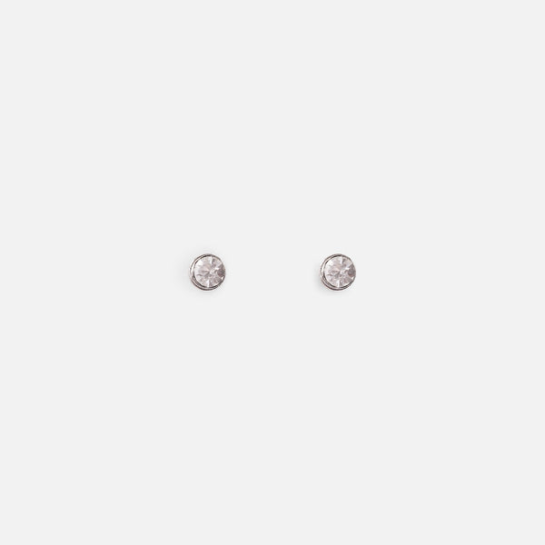 Charger l&#39;image dans la galerie, Duo boucles d’oreilles anneaux argentés et petites pierres scintillantes
