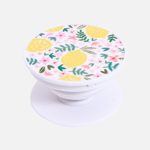 Load image into Gallery viewer, Lemons and flowers print smartphone stand and grip
