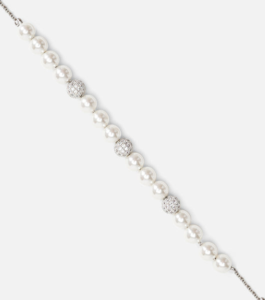 Load image into Gallery viewer, Silvered bracelet with pearls and stones
