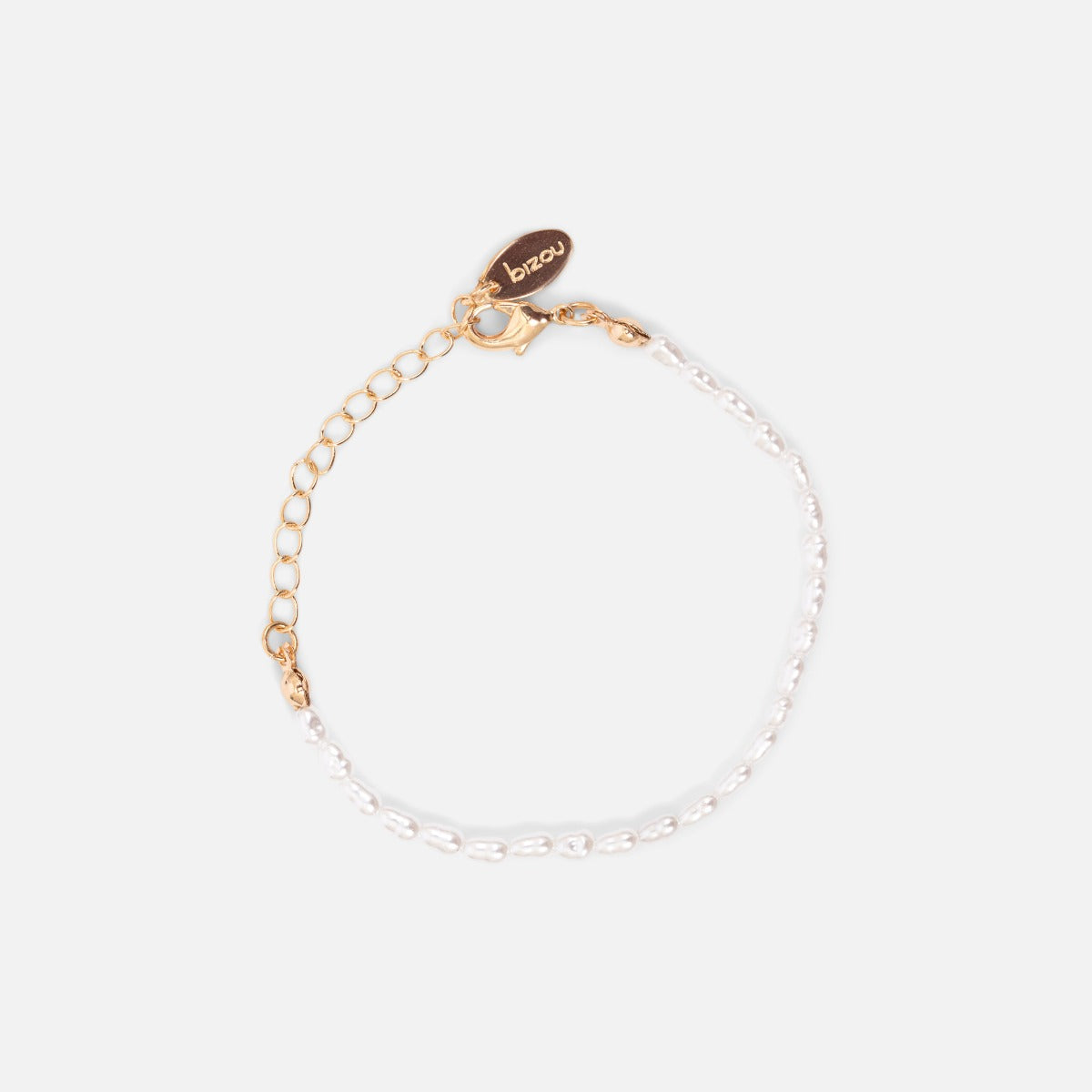 Ensemble de trois bracelets dorés double chaînes singapour et perles