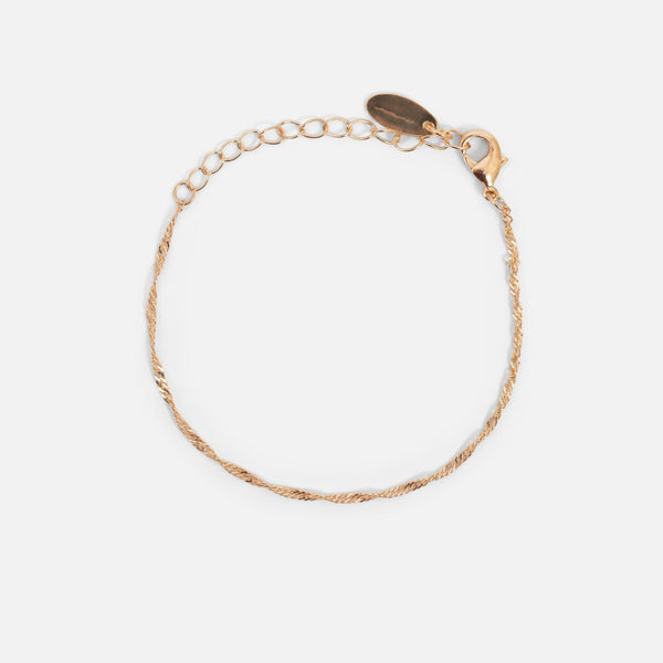 Charger l&#39;image dans la galerie, Ensemble de trois bracelets dorés double chaînes singapour et perles
