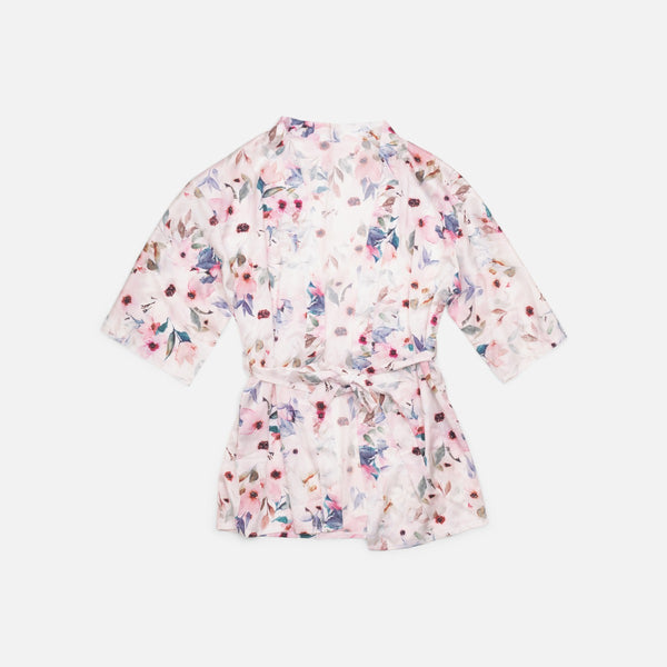 Charger l&#39;image dans la galerie, Kimono-lingerie blanc avec imprimé floral
