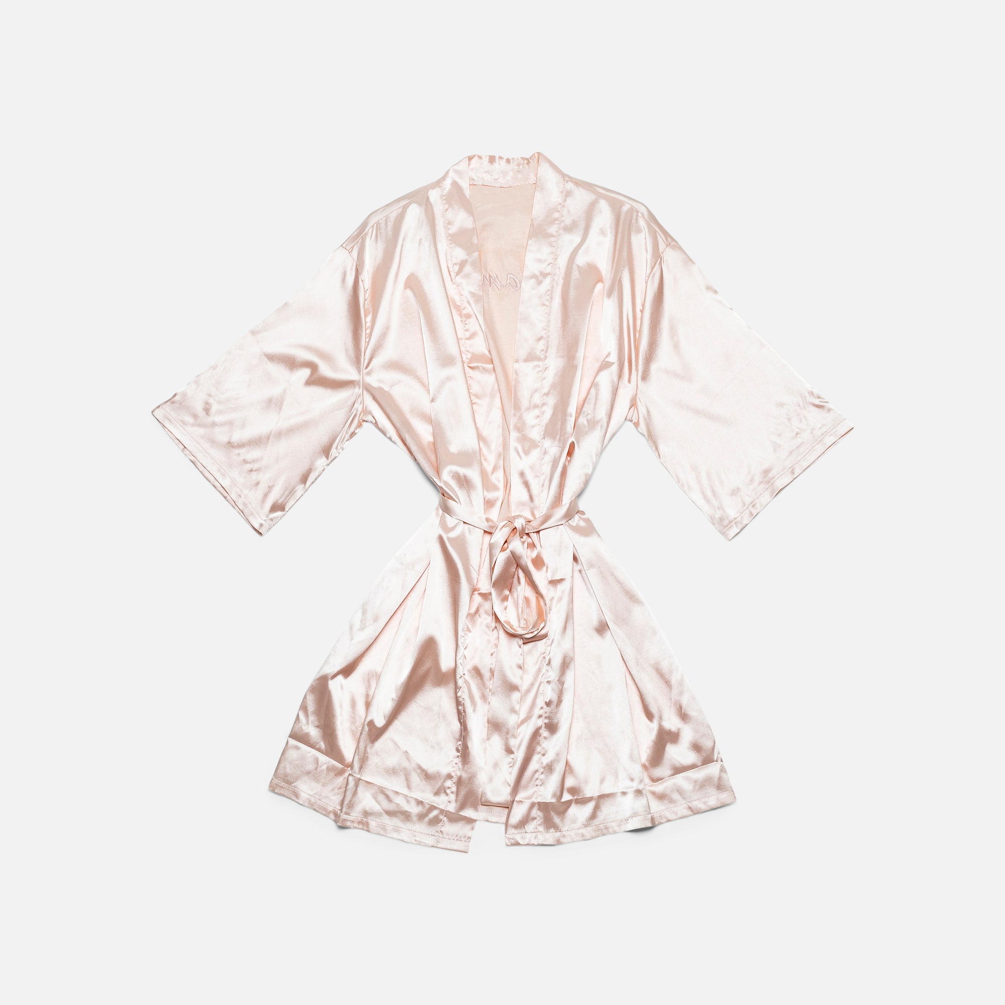 Kimono en soie rose avec inscription «dreamer»