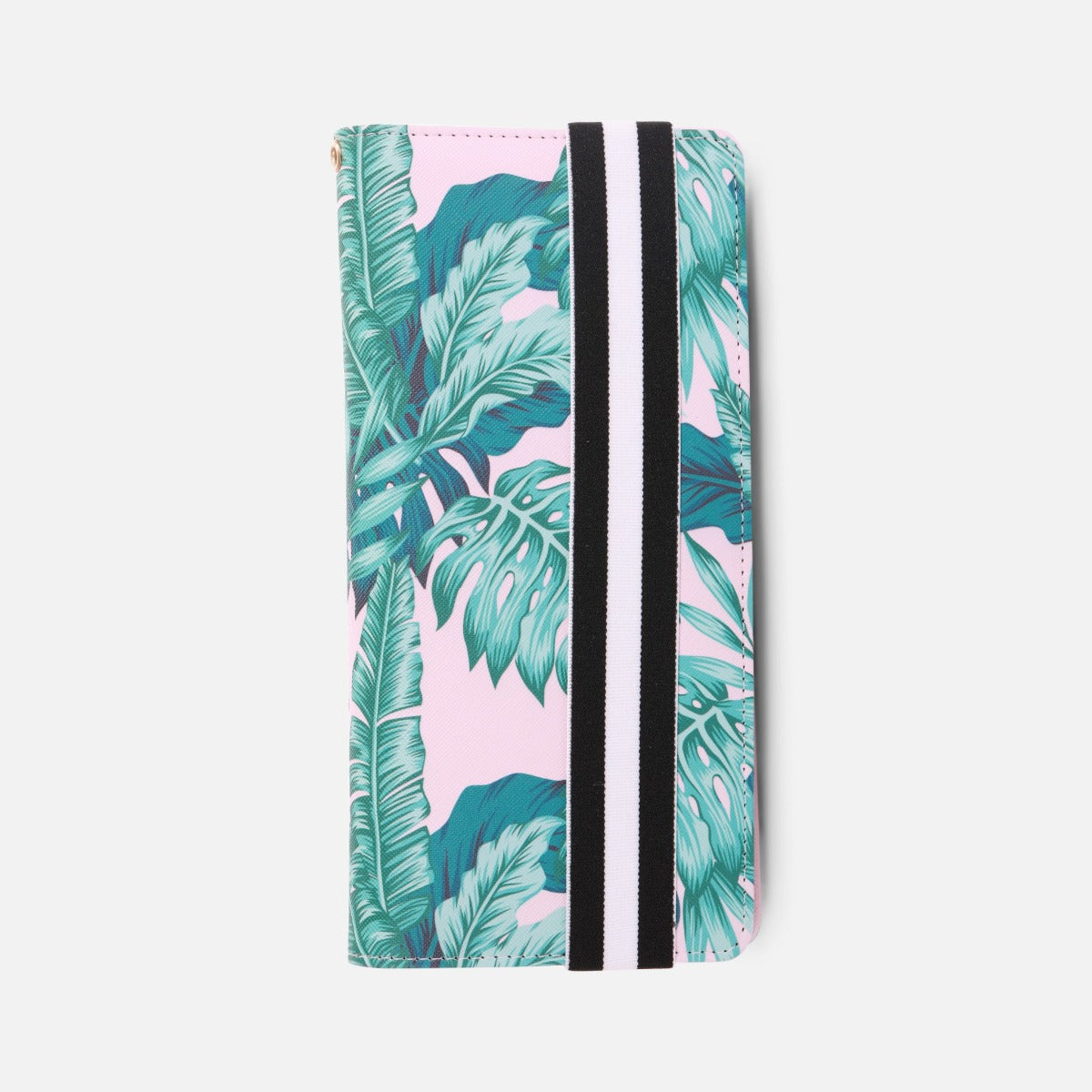 Passport case with tropical print and athletic strip
