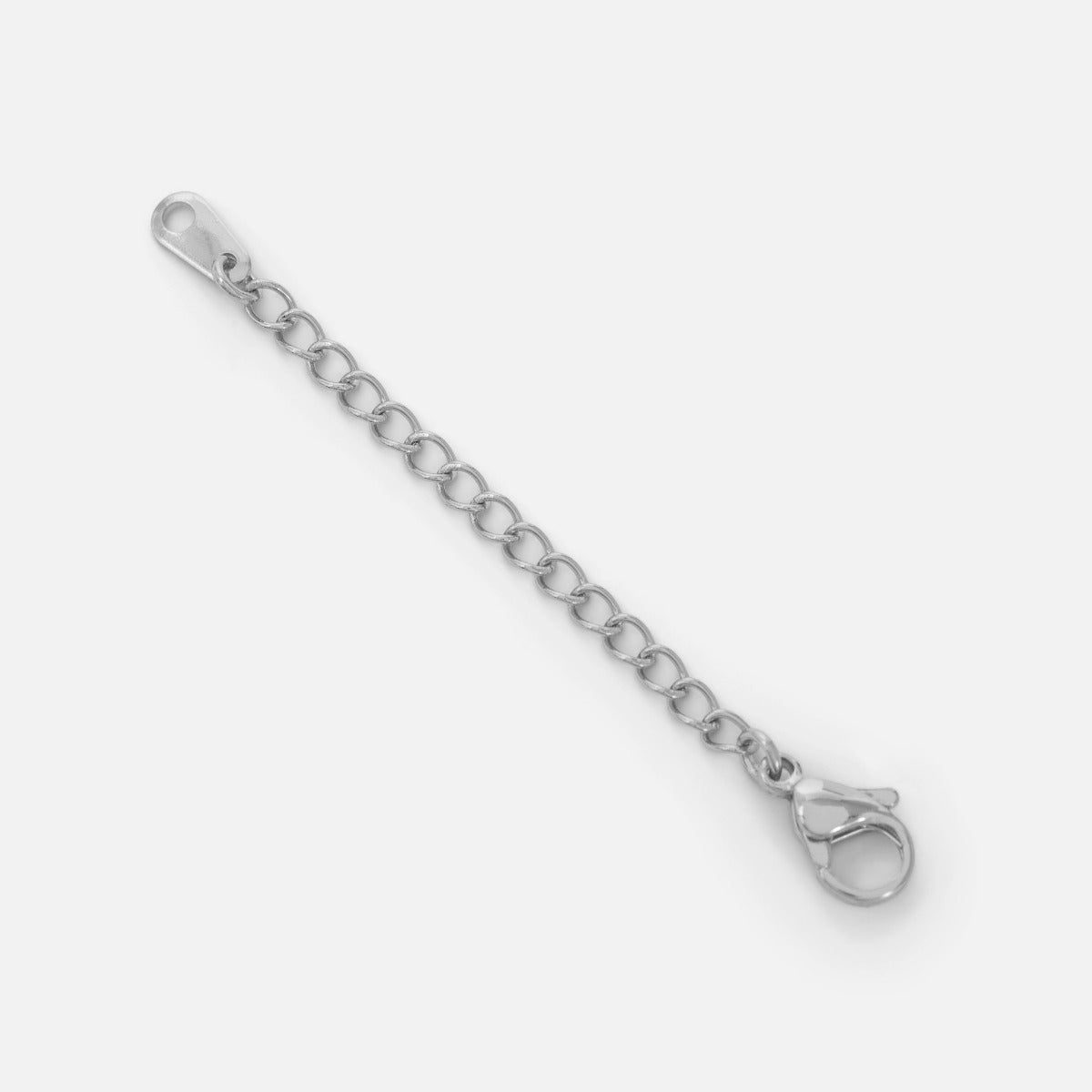 Stainless steel silver necklace extender 