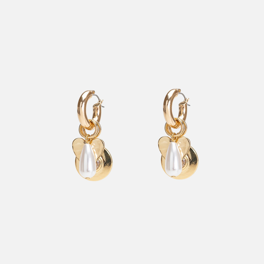 Golden hoop earrings with interchangeable charms 