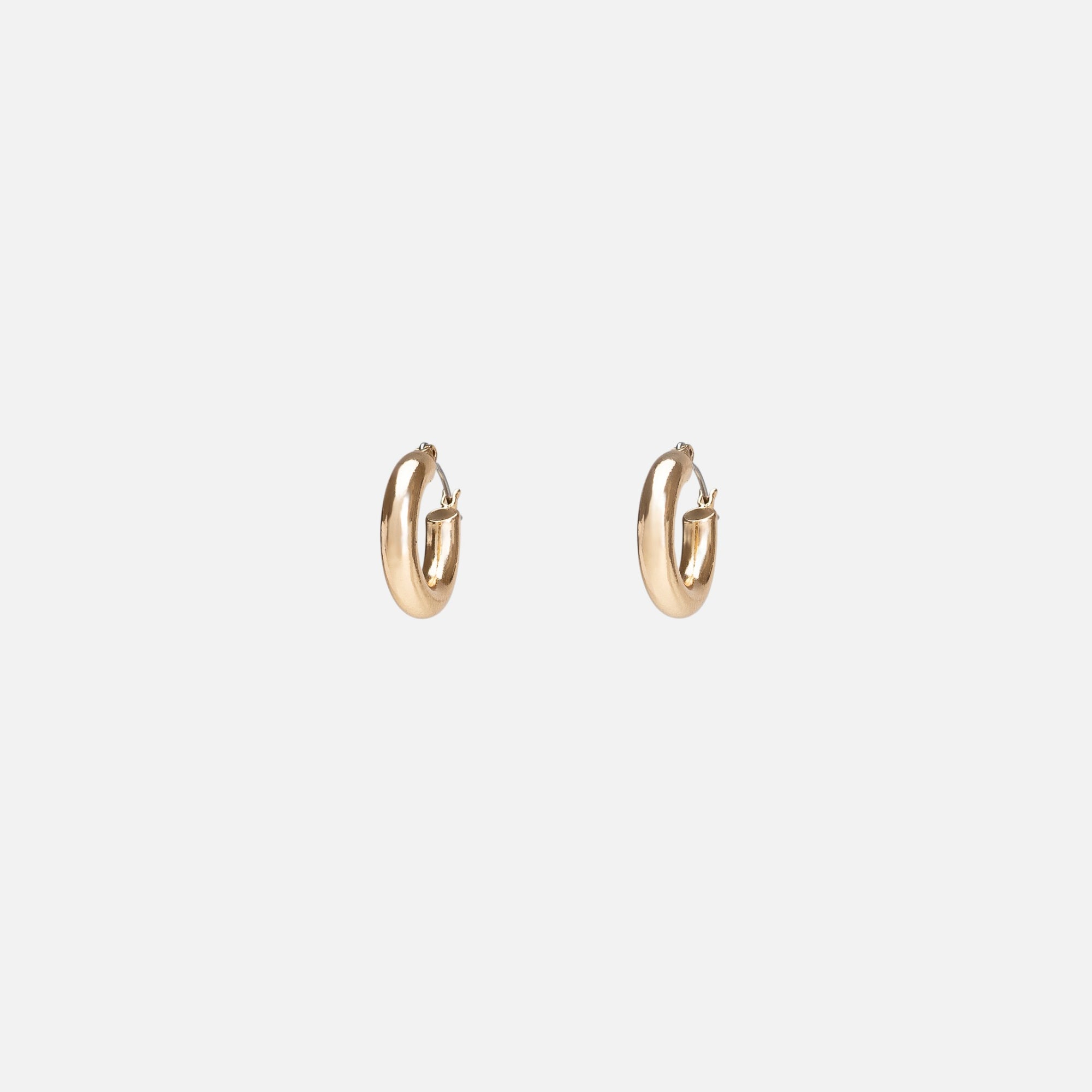 Golden hoop earrings with interchangeable charms 
