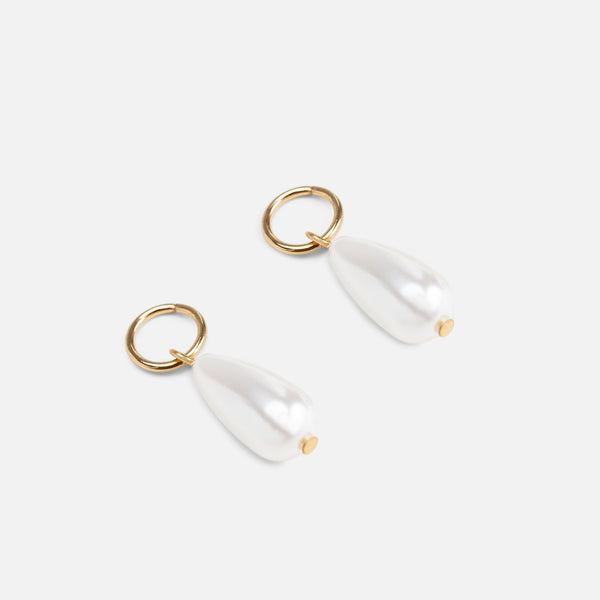 Load image into Gallery viewer, Golden hoop earrings with interchangeable charms 
