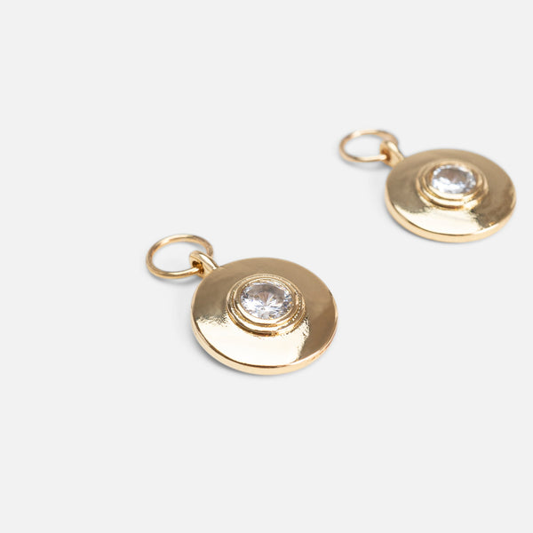 Charger l&#39;image dans la galerie, Boucles d’oreilles anneaux dorés avec breloques interchangeables
