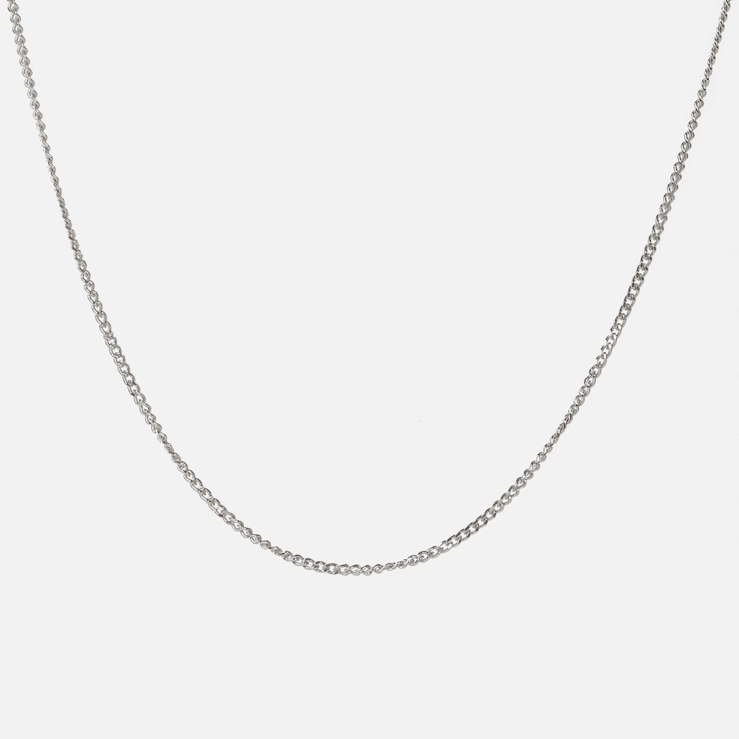 18'' silvered chain in Sterling Silver