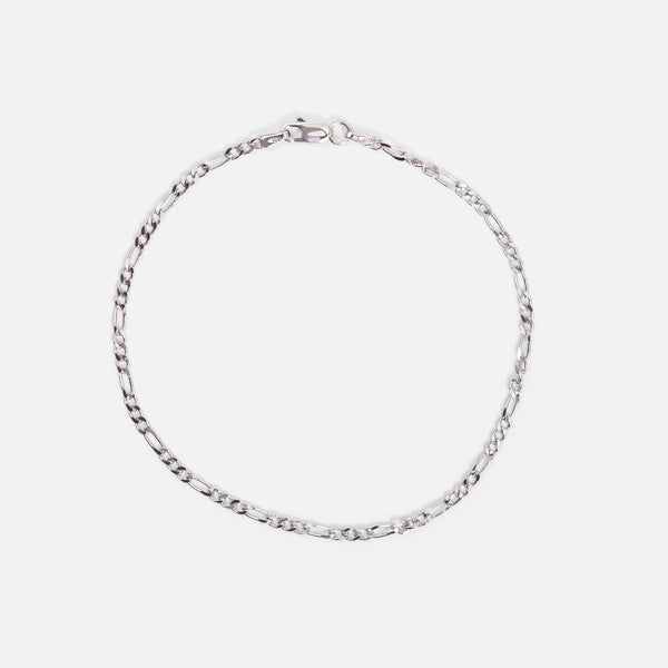 Load image into Gallery viewer, Silvered bracelet chain with figaro mesh 7.5 inches
