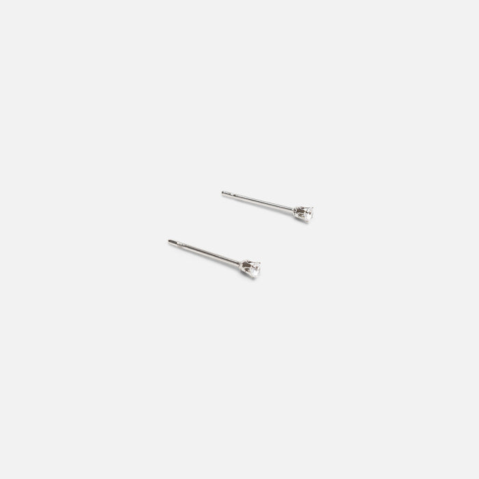 Boucles d’oreilles fixes acier inoxydable et zircons cubiques