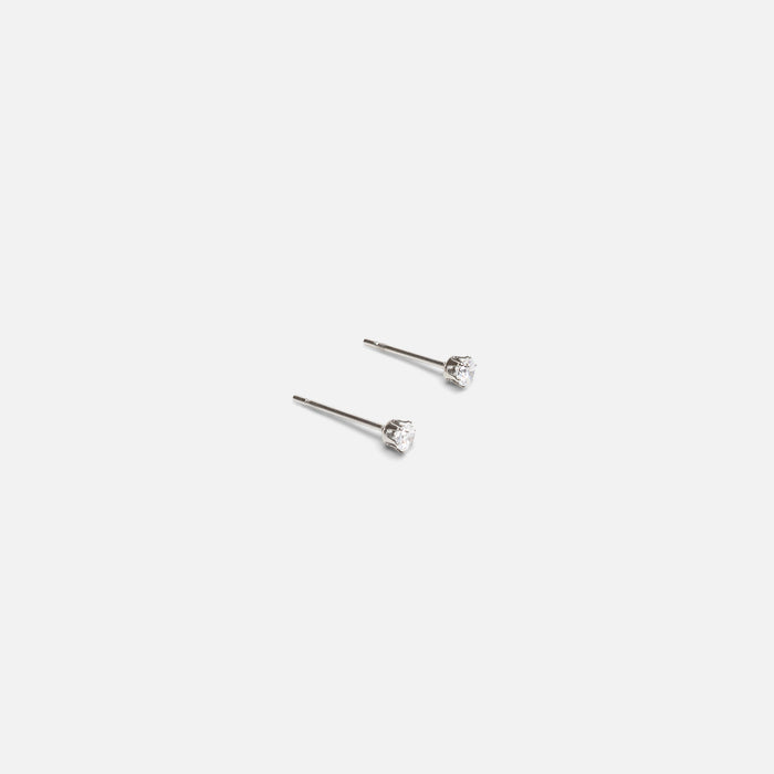 Boucles d’oreilles fixes acier inoxydable et zircons cubiques