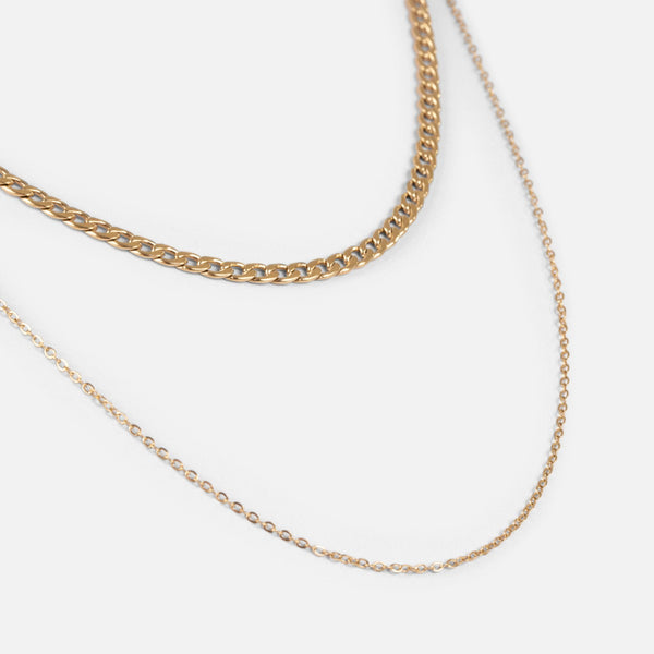Load image into Gallery viewer, Duo of stainless steel golden chains (16 &#39;&#39; and 20 &#39;&#39;)   
