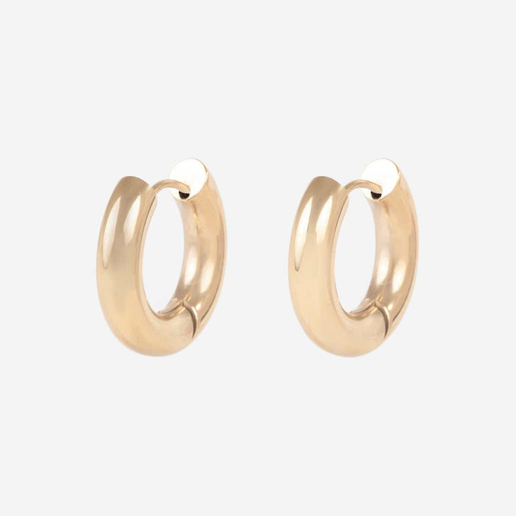 Small and thick stainless steel hoop earrings