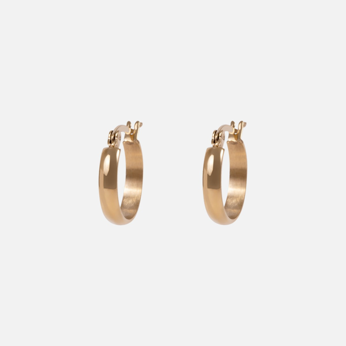Set of 2 pairs of small stainless steel hoops   