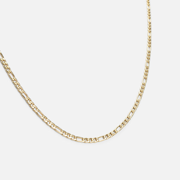 Load image into Gallery viewer, Golden chain necklace with figaro mesh in stainless steel
