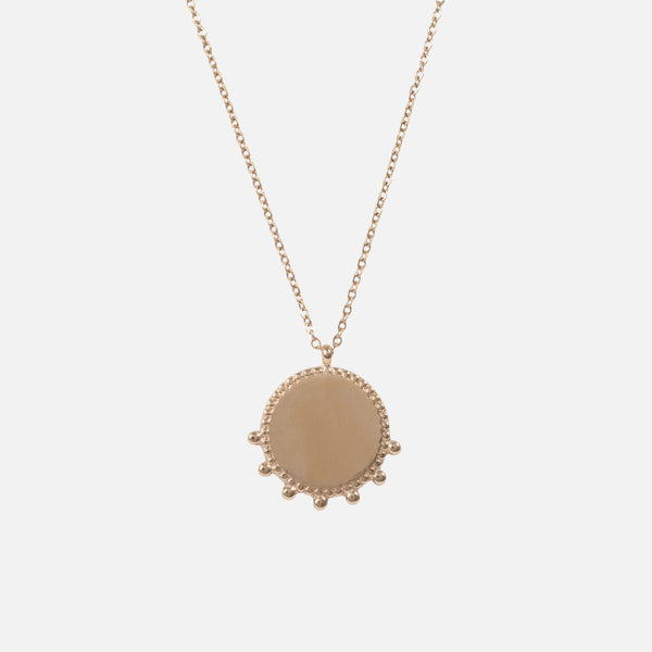 Load image into Gallery viewer, Golden stainless steel necklace with original circular medallion
