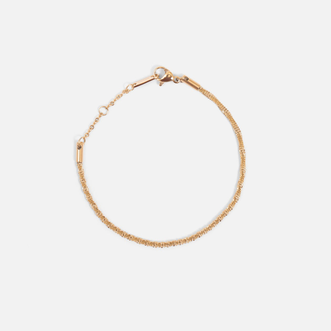 Bracelet doré ajustable en acier inoxydable