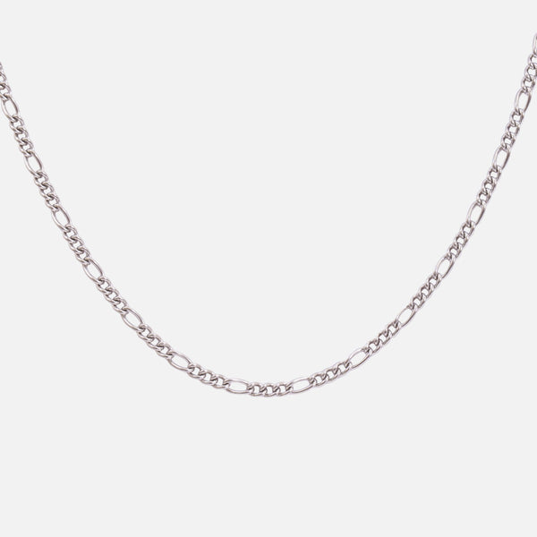 Load image into Gallery viewer, Minimalist necklace in stainless steel and its figaro mesh
