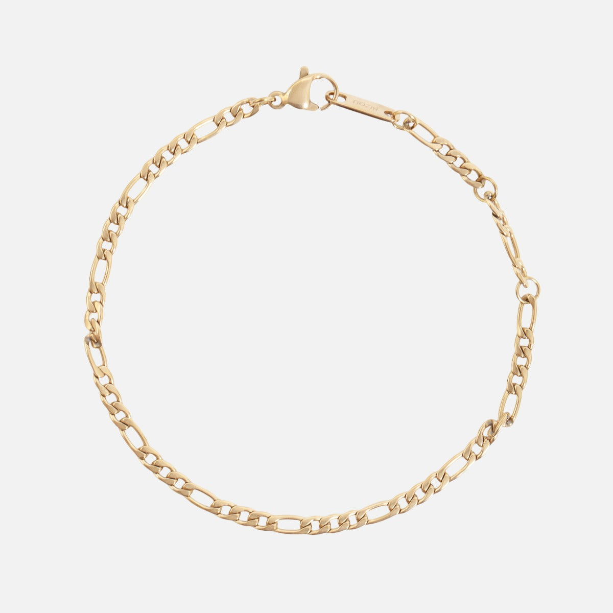 Stainless steel golden bracelet with figaro mesh
