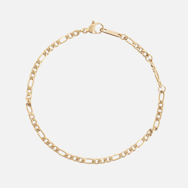 Load image into Gallery viewer, Stainless steel golden bracelet with figaro mesh
