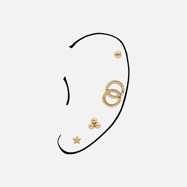 Load image into Gallery viewer, Set of golden ear cuffs beads and hoops
